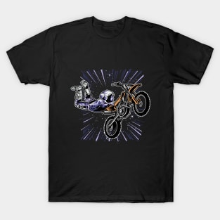 Astronaut Dirt bike stunt Off road Dirt biking T-Shirt